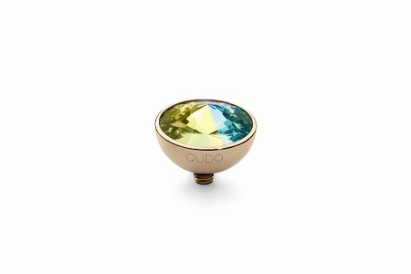 Qudo Gold Topper Bottone 11.5mm - Crystal Aurora Boreale